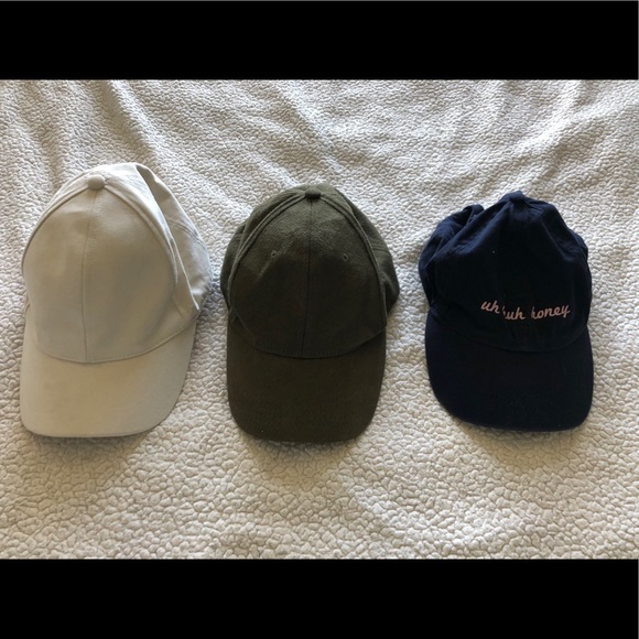 White, Green and Blue Baseball caps - Picture 1 of 1